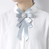 Crystal Bowknot Brooch Shirt Collar Pin