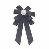 Crystal Bowknot Brooch Shirt Collar Pin