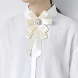 Crystal Bowknot Brooch Shirt Collar Pin