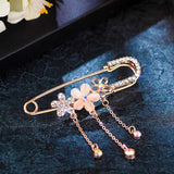 Tassel Flower Rhinestone Brooch Wild Creative Pins Female Clothes
