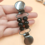 Vintage Zircon Glass Beads Brooch Pin