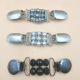 Vintage Zircon Glass Beads Brooch Pin