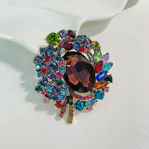 Red Crystal Resin Shaped Brooch Women's Party Jewelry