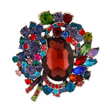 Red Crystal Resin Shaped Brooch Women's Party Jewelry