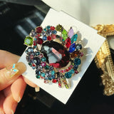 Red Crystal Resin Shaped Brooch Women's Party Jewelry