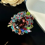 Red Crystal Resin Shaped Brooch Women's Party Jewelry