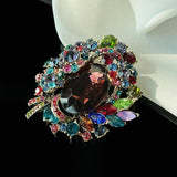 Red Crystal Resin Shaped Brooch Women's Party Jewelry