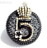 Crystal Crown Brooch No.5 Rhinestone Cross Cuz Pin