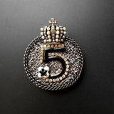 Crystal Crown Brooch No.5 Rhinestone Cross Cuz Pin