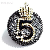 Crystal Crown Brooch No.5 Rhinestone Cross Cuz Pin