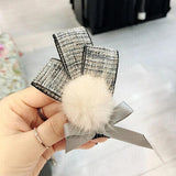 Retro Rhinestone Mink Hair Brooch Women Suit Corsage Collar Jewelry