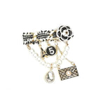 Camellia No.5 Crystal Tassel Brooch Pins for Women