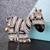Big Head Horse Brooches Colorful Enamel Animal Pin for Men