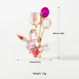Multicolor Balloon Rabbit Brooch Small Animal Rhinestones Alloy Brooch