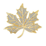 Autumn Maple Leaf Zircon Brooch Collar Pin Woman Accessories