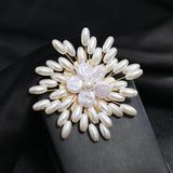 Snowflake Party Pearl Brooch Coat Accessory
