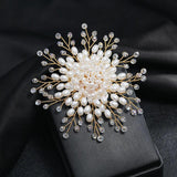Snowflake Party Pearl Brooch Coat Accessory