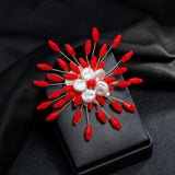 Snowflake Party Pearl Brooch Coat Accessory