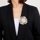 Snowflake Party Pearl Brooch Coat Accessory