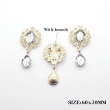 5Pcs 30 * 60MM Oval Rhinestone Alloy Pendant Brooch Diy Wedding Decoration