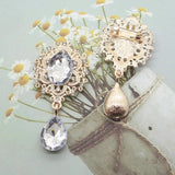 5Pcs 30 * 60MM Oval Rhinestone Alloy Pendant Brooch Diy Wedding Decoration
