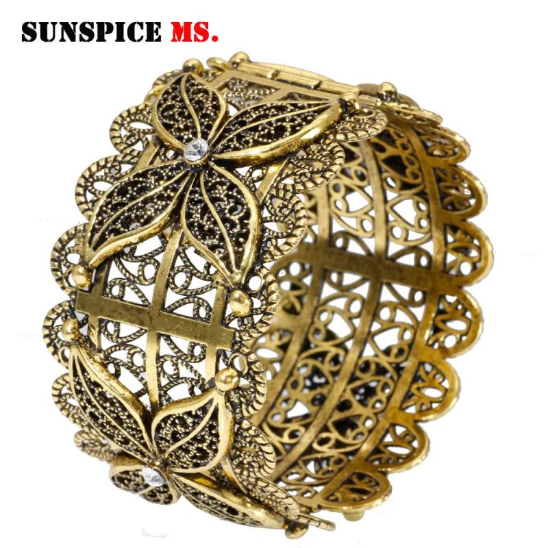 Vintage Algerienne Cuff Bracelet for Women Moroccan Traditional Jewelry