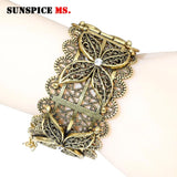 Vintage Algerienne Cuff Bracelet for Women Moroccan Traditional Jewelry