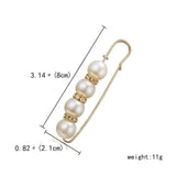 U-Magical Minimalist Faux Pearl Metal Paper Clip Brooch
