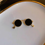 Crystal-studded Light Brooch Sunglasses Pin