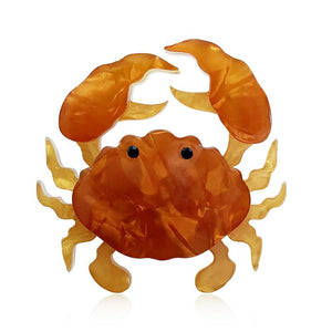 Crab Brooch Acrylic Pin For Women Kids Holiday Decoration Accessories