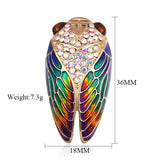 Enamel Cicada Crystal Brooch Pin Insect Bee Brooch for Women Girls