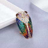 Enamel Cicada Crystal Brooch Pin Insect Bee Brooch for Women Girls