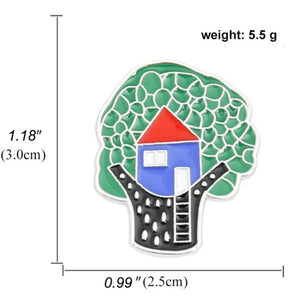 Sapling Plant Brooch Tree House Ginkgo Leaf Oil Drop Brooch