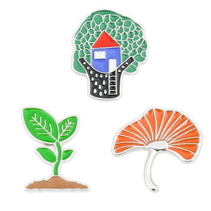 Sapling Plant Brooch Tree House Ginkgo Leaf Oil Drop Brooch