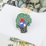 Sapling Plant Brooch Tree House Ginkgo Leaf Oil Drop Brooch