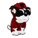 Large Dog With Hat Acrylic Brooch Pin for Women's Clothing