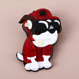Large Dog With Hat Acrylic Brooch Pin for Women's Clothing