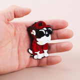 Large Dog With Hat Acrylic Brooch Pin for Women's Clothing