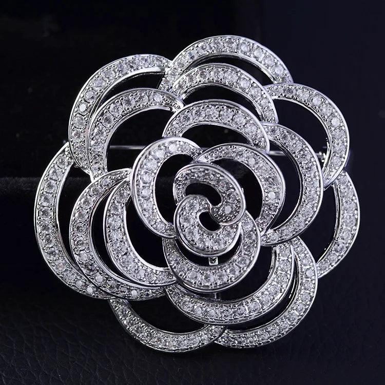 Zircon European American Brooch Bridal Wedding Corsage