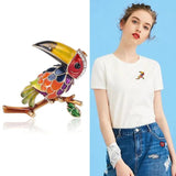 Parrot Brooch Dripping Cartoon Corsage Suit Jacket Accessory
