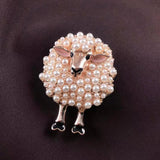 Lovely Sheep Brooch Inlaid Pearls for Girls