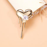 Beaut&Berry Heart Brooches Cubic Zirconia Love Party Office Jewelry