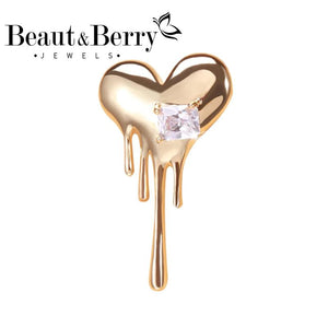 Beaut&Berry Heart Brooches Cubic Zirconia Love Party Office Jewelry