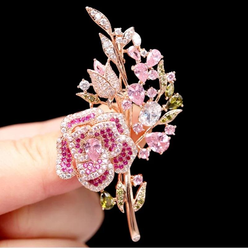 Vintage Ribbon Scroll Pearl Pendant Wedding Brooch