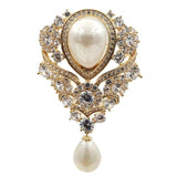 Vintage Ribbon Scroll Pearl Pendant Wedding Brooch