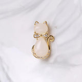 Beaut&Berry Cat Copper Zircon Brooch Ladies Rhinestone Brooch Office Gift