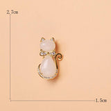 Beaut&Berry Cat Copper Zircon Brooch Ladies Rhinestone Brooch Office Gift