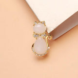 Beaut&Berry Cat Copper Zircon Brooch Ladies Rhinestone Brooch Office Gift