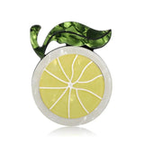 Orange Lemon Green Leaves Brooches Pins Women Kids Fruit Style Brooch
