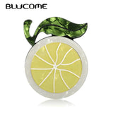 Orange Lemon Green Leaves Brooches Pins Women Kids Fruit Style Brooch